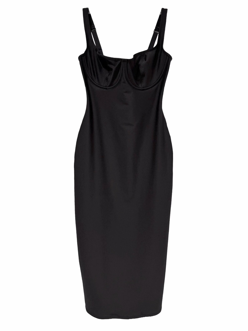 SKIMS Body Halter Midi Dress Onyx Size M - Picture 2 of 12